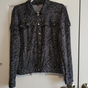 Cupio Womens Black and White Top Shirt Size M